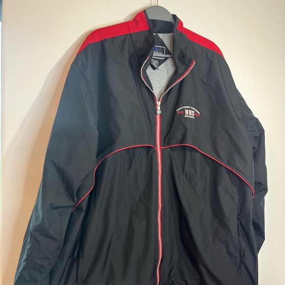 Holloway Northwest Nazarene University NNU Full Zip Windbreaker Jacket Black Red - Picture 2 of 12
